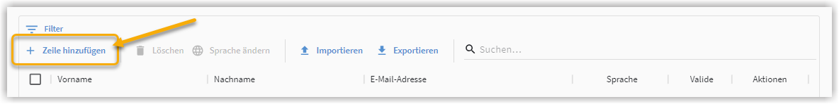 Teilnehmer eintragen